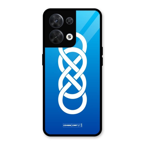 Double Infinity Blue Glass Back Case for Oppo Reno8 5G