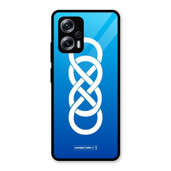 Double Infinity Blue Glass Back Case for Redmi K50i