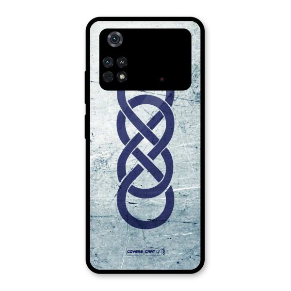 Double Infinity Rough Glass Back Case for Poco M4 Pro 4G