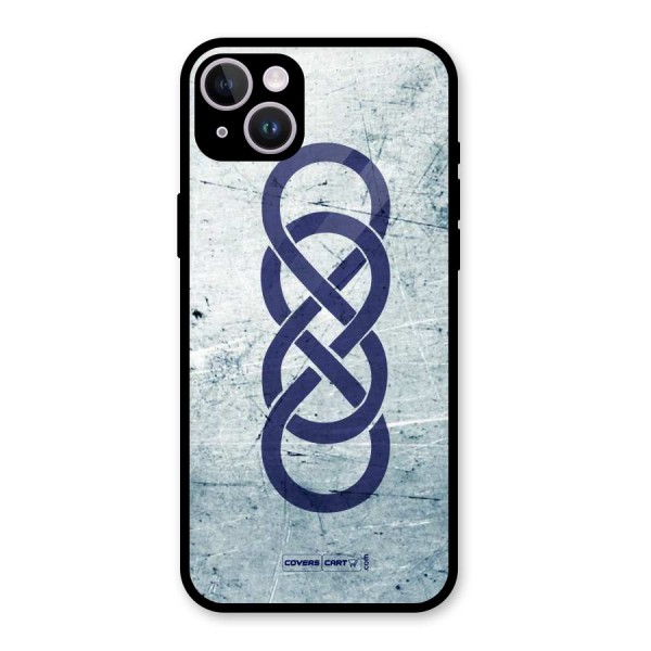 Double Infinity Rough Glass Back Case for iPhone 14 Plus