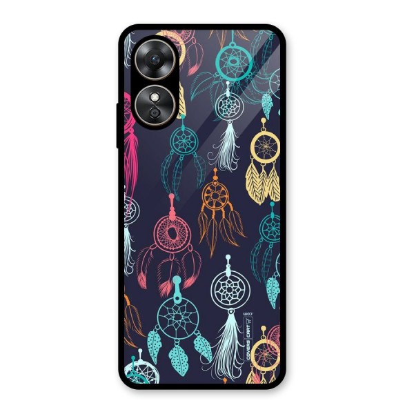 Dream Catcher Pattern Glass Back Case for Oppo A17