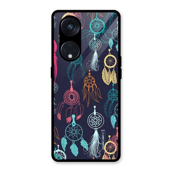 Dream Catcher Pattern Glass Back Case for Reno8 T 5G