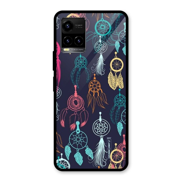 Dream Catcher Pattern Glass Back Case for Vivo Y21 2021