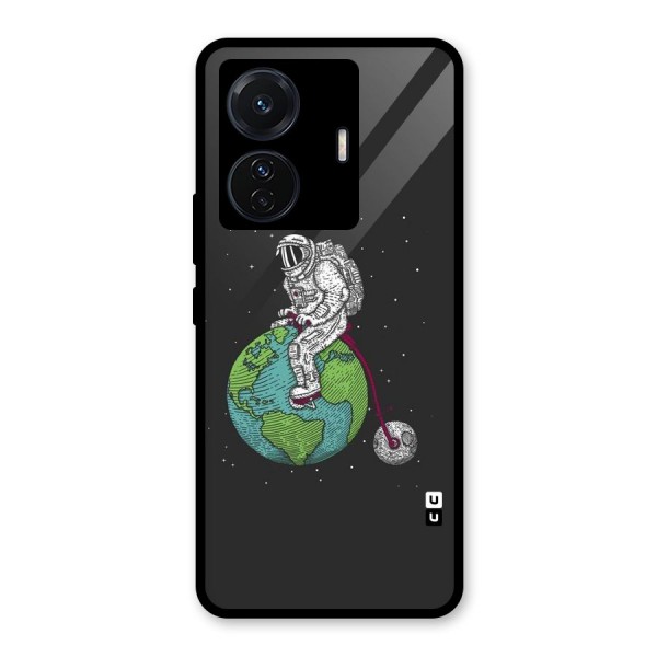 Earth Space Doodle Glass Back Case for Vivo T1 Pro