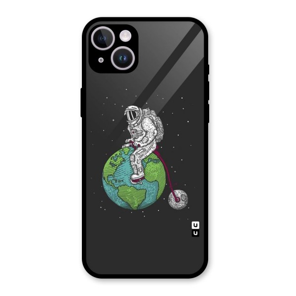 Earth Space Doodle Glass Back Case for iPhone 14 Plus