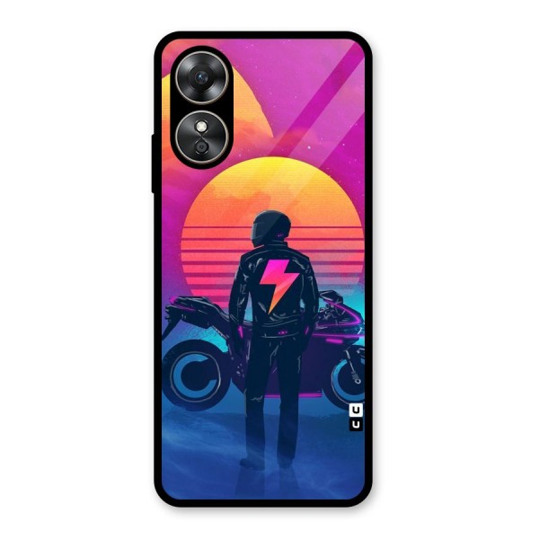 Electric Ride Glass Back Case for Oppo A17