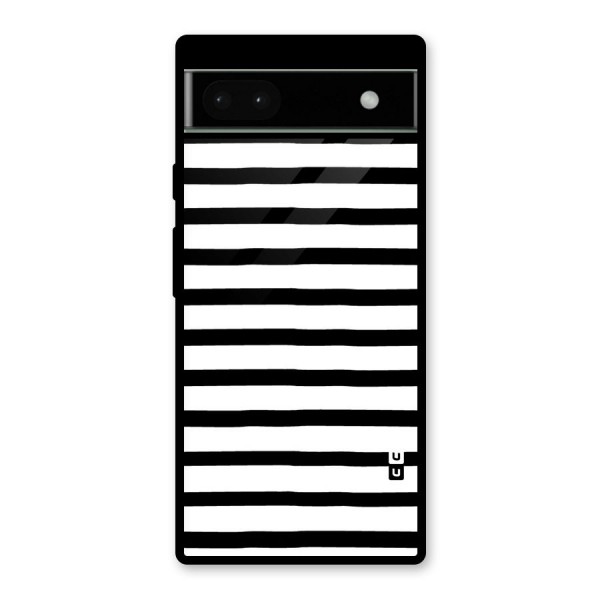 Elegant Basic Stripes Glass Back Case for Google Pixel 6a