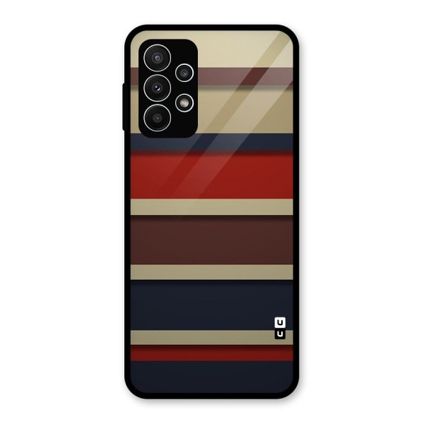 Elegant Stripes Pattern Glass Back Case for Galaxy A23