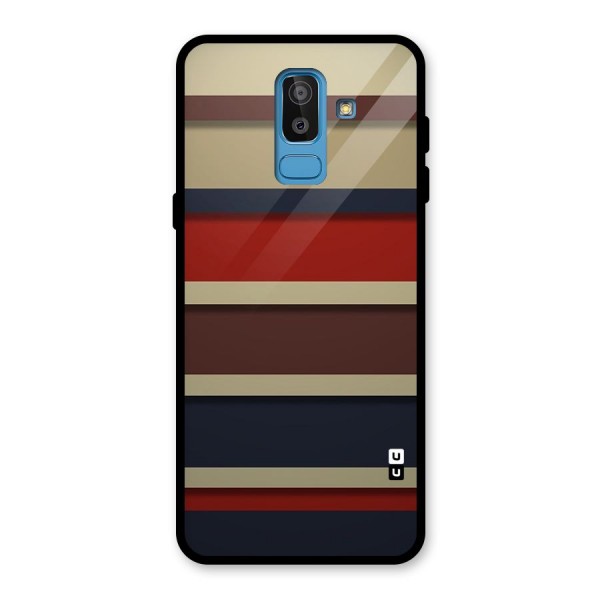 Elegant Stripes Pattern Glass Back Case for Galaxy J8