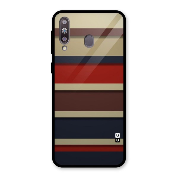 Elegant Stripes Pattern Glass Back Case for Galaxy M30