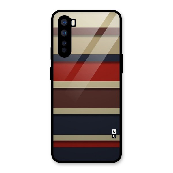 Elegant Stripes Pattern Glass Back Case for OnePlus Nord