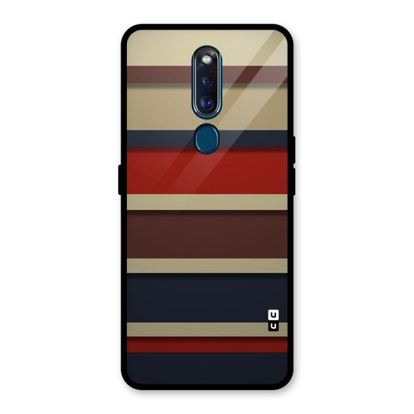 Elegant Stripes Pattern Glass Back Case for Oppo F11 Pro