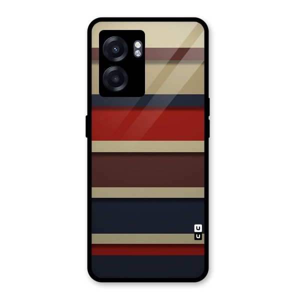 Elegant Stripes Pattern Glass Back Case for Oppo K10 (5G)