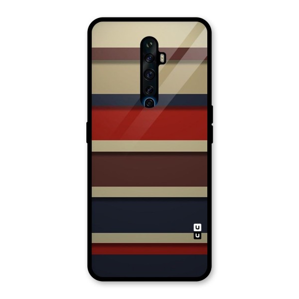 Elegant Stripes Pattern Glass Back Case for Oppo Reno2 Z