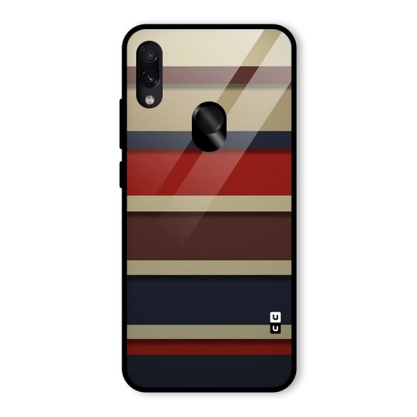 Elegant Stripes Pattern Glass Back Case for Redmi Note 7