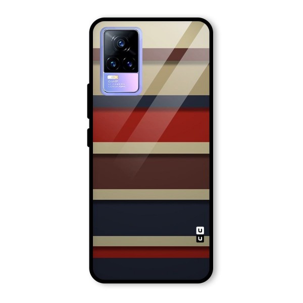 Elegant Stripes Pattern Glass Back Case for Vivo Y73