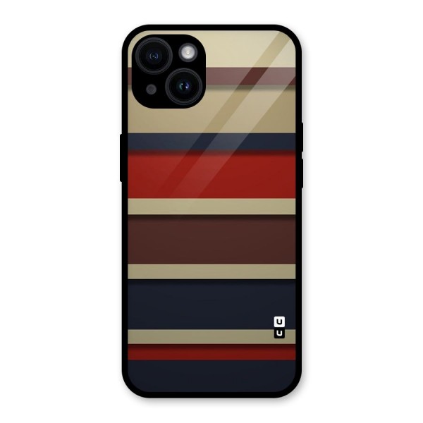 Elegant Stripes Pattern Glass Back Case for iPhone 14