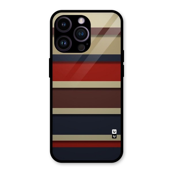 Elegant Stripes Pattern Glass Back Case for iPhone 14 Pro Max