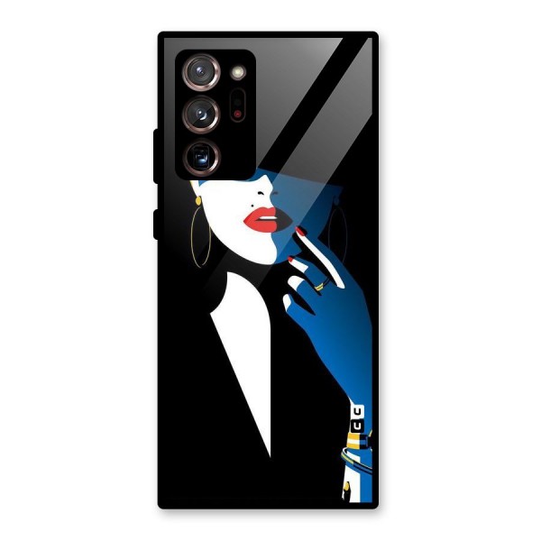 Elegant Woman Glass Back Case for Galaxy Note 20 Ultra