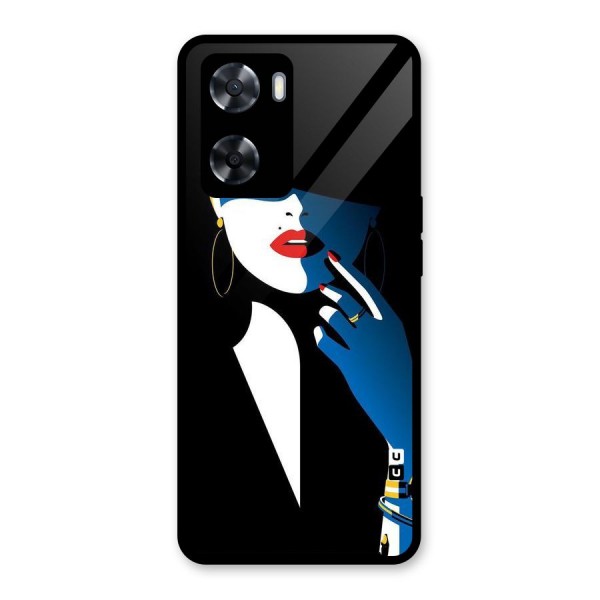 Elegant Woman Glass Back Case for Oppo A57 2022