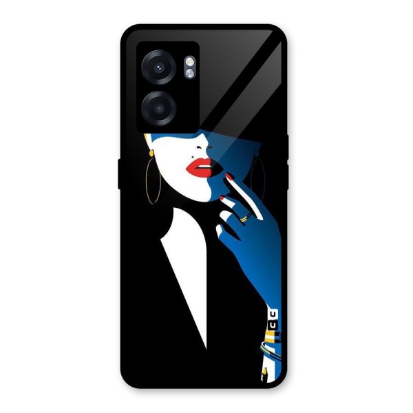 Elegant Woman Glass Back Case for Oppo K10 (5G)