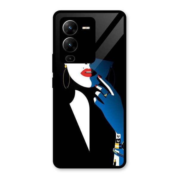 Elegant Woman Glass Back Case for Vivo V25 Pro