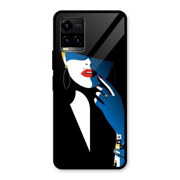 Elegant Woman Glass Back Case for Vivo Y21A