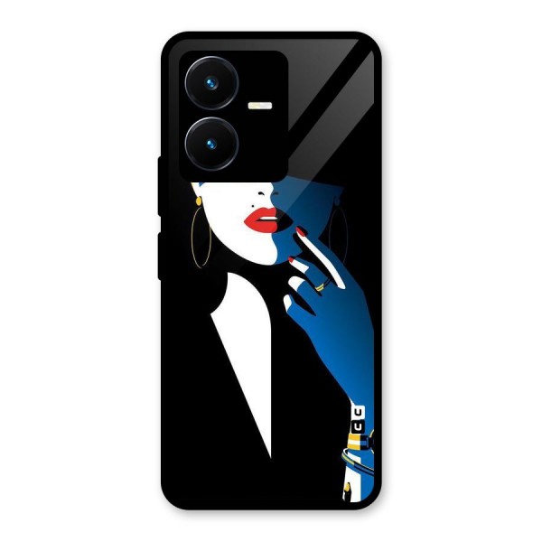 Elegant Woman Glass Back Case for Vivo Y22