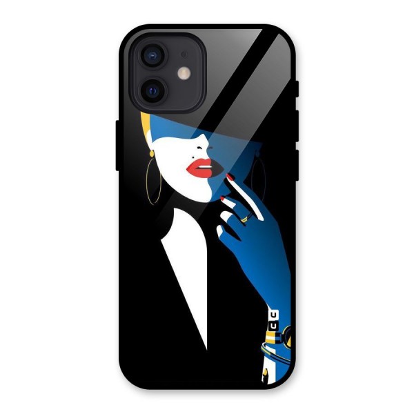 Elegant Woman Glass Back Case for iPhone 12