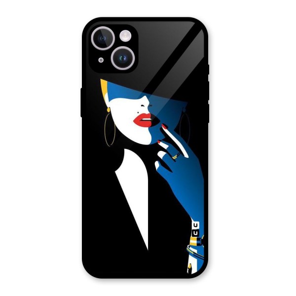 Elegant Woman Glass Back Case for iPhone 14 Plus