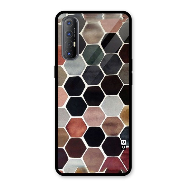 Elite Pastel Hexagons Glass Back Case for Oppo Reno3 Pro