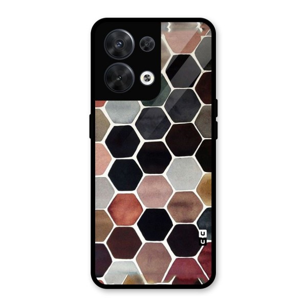 Elite Pastel Hexagons Glass Back Case for Oppo Reno8 5G