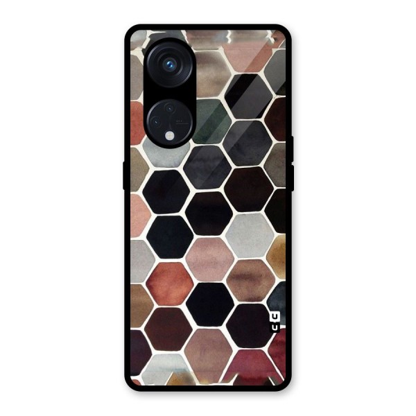 Elite Pastel Hexagons Glass Back Case for Reno8 T 5G