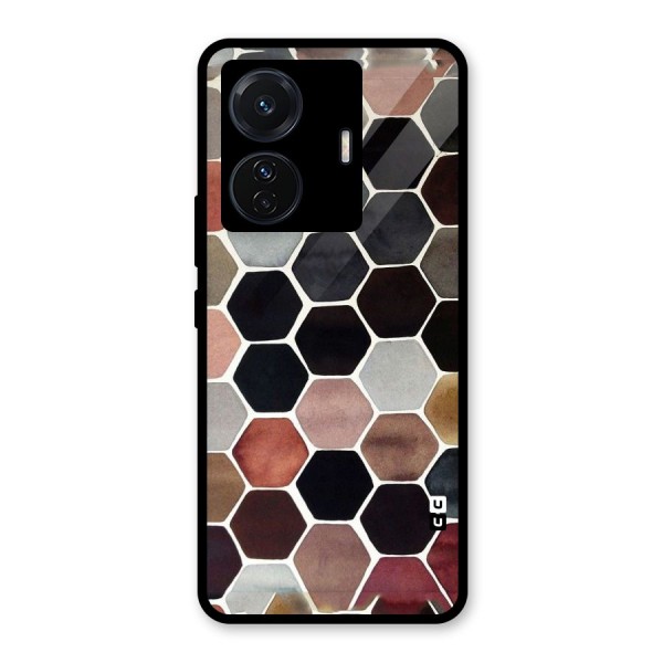 Elite Pastel Hexagons Glass Back Case for Vivo T1 Pro