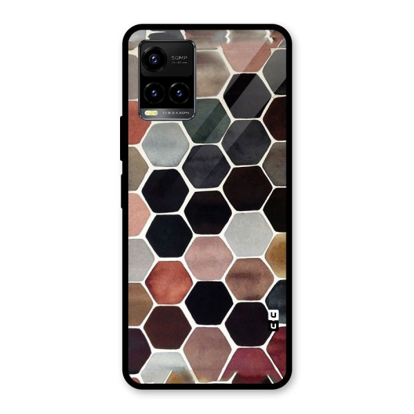 Elite Pastel Hexagons Glass Back Case for Vivo Y21 2021