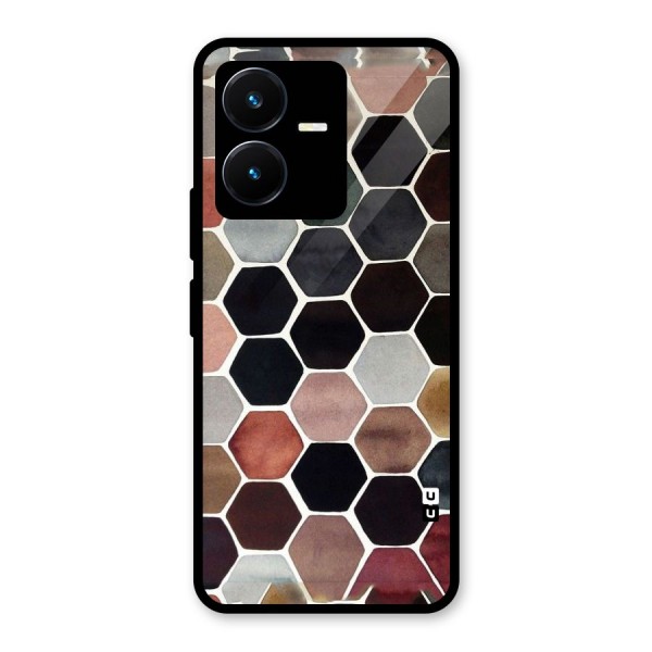 Elite Pastel Hexagons Glass Back Case for Vivo Y22