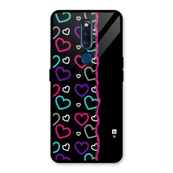 Empty Hearts Glass Back Case for Oppo F11 Pro