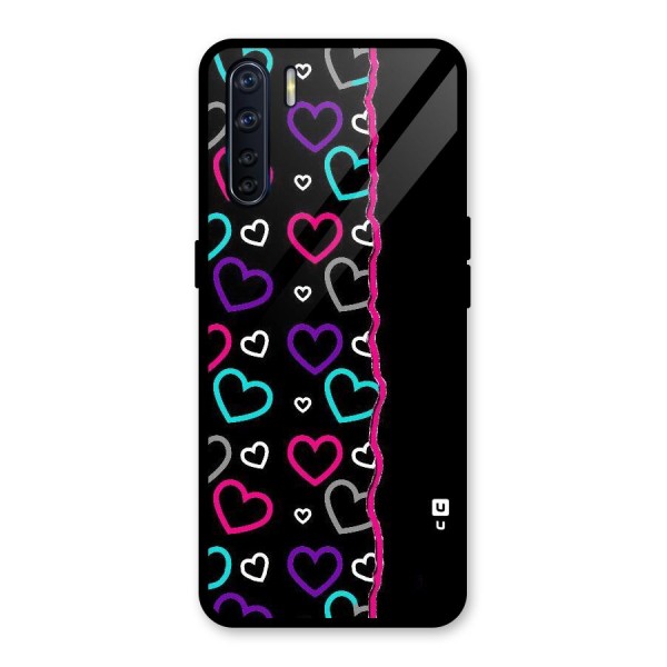 Empty Hearts Glass Back Case for Oppo F15