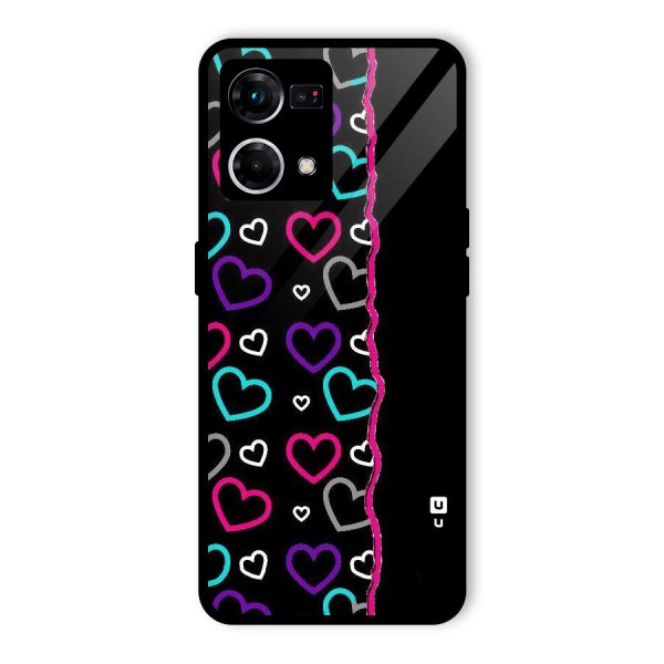 Empty Hearts Glass Back Case for Oppo F21s Pro 4G