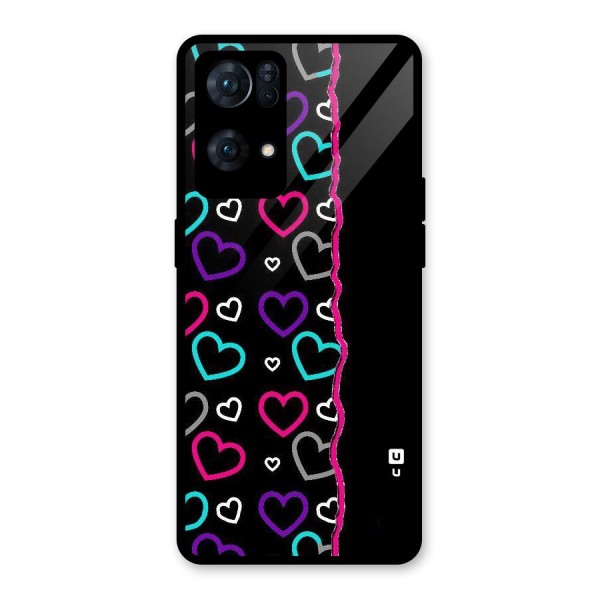 Empty Hearts Glass Back Case for Oppo Reno7 Pro 5G