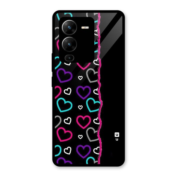 Empty Hearts Glass Back Case for Vivo V25 Pro