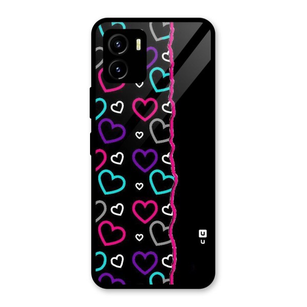 Empty Hearts Glass Back Case for Vivo Y15s