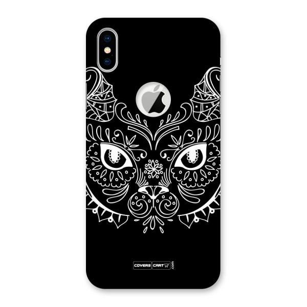 Ethnic Cat Design Back Case for iPhone XS Logo Cut