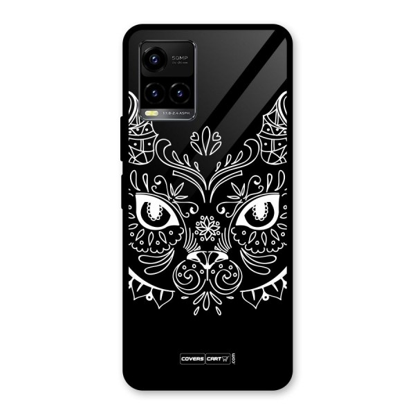 Ethnic Cat Design Glass Back Case for Vivo Y21A