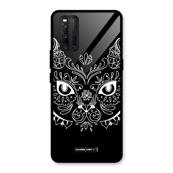 Ethnic Cat Design Glass Back Case for Vivo iQOO 3