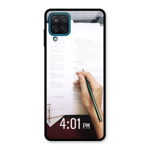 Exam Time Blues Glass Back Case for Galaxy A12