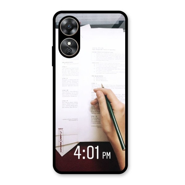 Exam Time Blues Glass Back Case for Oppo A17