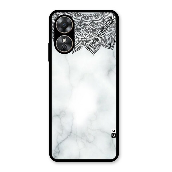 Exotic Marble Pattern Glass Back Case for Oppo A17