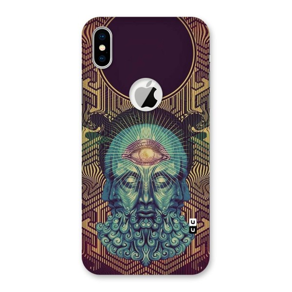 Eye Design Back Case for iPhone XS Logo Cut