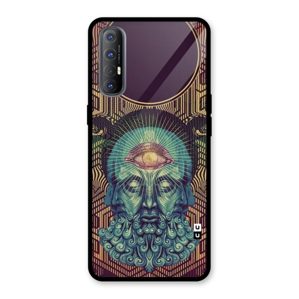 Eye Design Glass Back Case for Oppo Reno3 Pro